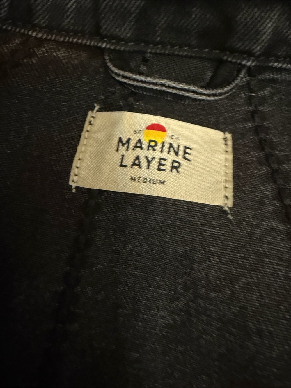 Marine Layer Washed Black Denim Jean Jacket Cotton truckers jacket - Picture 9 of 16